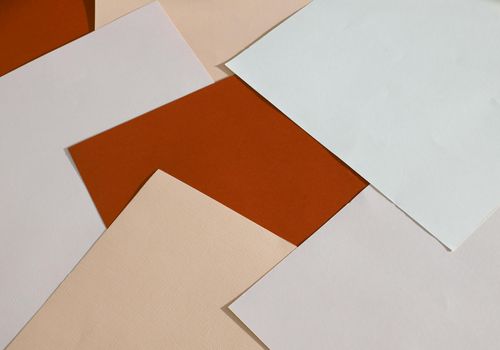 Abstract violet shapes symbolizing office workspace calm